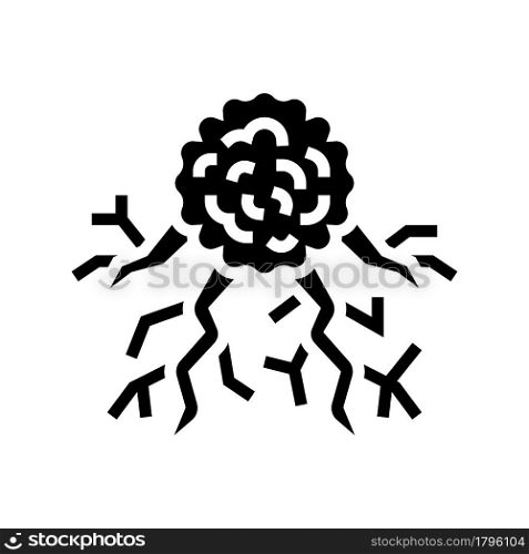 cancer cell glyph icon vector. cancer cell sign. isolated contour symbol black illustration. cancer cell glyph icon vector illustration