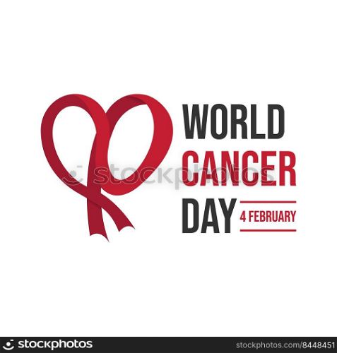 Cancer day concept, we can i can on white background.. World awareness ribbon of cancer. Preventive health care vector banner. Illustration of campaign day of cancer world, prevention health