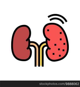 cancer kidney color icon vector. cancer kidney sign. isolated symbol illustration. cancer kidney color icon vector illustration