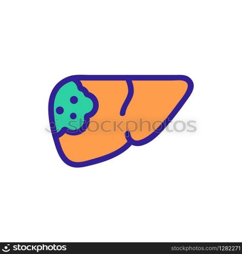 cancer, liver icon vector. Thin line sign. Isolated contour symbol illustration. cancer, liver icon vector. Isolated contour symbol illustration