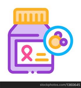 cancer pills icon vector. cancer pills sign. color symbol illustration. cancer pills icon vector outline illustration