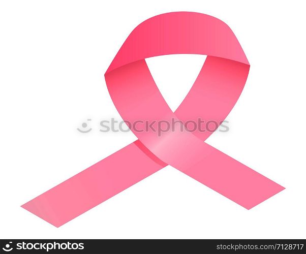 Cancer pink ribbon icon. Isometric of cancer pink ribbon vector icon for web design isolated on white background. Cancer pink ribbon icon, isometric style