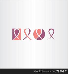 cancer ribbon icon set vector logo badge
