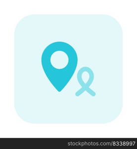 cancer specialty Hospital location isolated on a white background