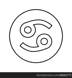 cancer zodiac line icon vector. cancer zodiac sign. isolated contour symbol black illustration. cancer zodiac line icon vector illustration