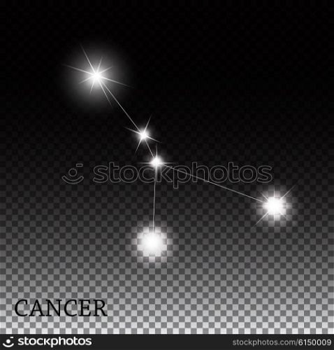 Cancer Zodiac Sign of the Beautiful Bright Stars Vector Illustration EPS10. Cancer Zodiac Sign of the Beautiful Bright Stars Vector Illustra