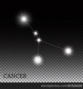 Cancer Zodiac Sign of the Beautiful Bright Stars Vector Illustration EPS10. Cancer Zodiac Sign of the Beautiful Bright Stars Vector Illustra