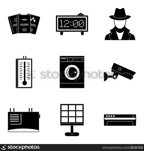 Candid camera icons set. Simple set of 9 candid camera vector icons for web isolated on white background. Candid camera icons set, simple style