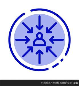 Candidate, Choice, Choose, Focus, Selection Blue Dotted Line Line Icon