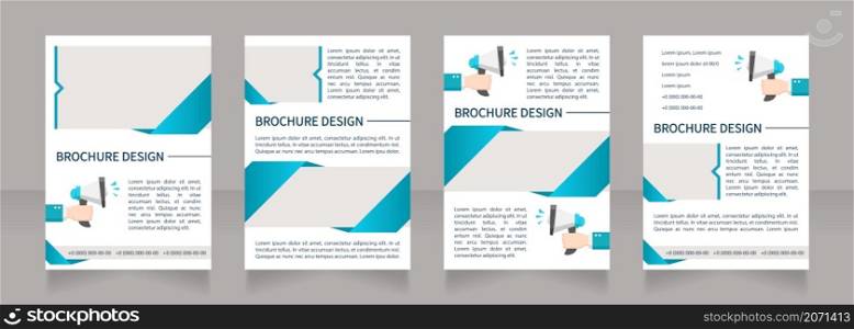 Candidate engagement methods blank brochure layout design. Vertical poster template set with empty copy space for text. Premade corporate reports collection. Editable flyer 4 paper pages. Candidate engagement methods blank brochure layout design