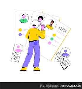 Candidates abstract concept vector illustration. Candidate list, talent acquisition, human resources, find employee, job applicant, user interface design, menu element, website abstract metaphor.. Candidates abstract concept vector illustration.