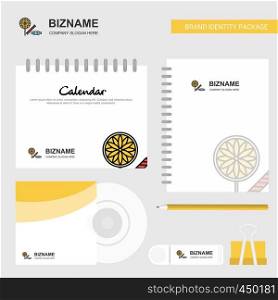 Candies Logo, Calendar Template, CD Cover, Diary and USB Brand Stationary Package Design Vector Template