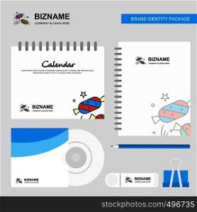 Candies Logo, Calendar Template, CD Cover, Diary and USB Brand Stationary Package Design Vector Template