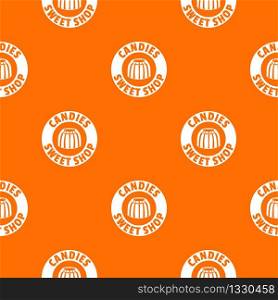 Candies sweet shop pattern vector orange for any web design best. Candies sweet shop pattern vector orange