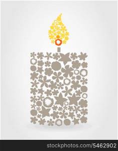 Candle. Candle collected from flowers. A vector illustration
