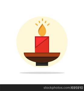 Candle, Christmas, Diwali, Easter, Lamp, Light, Wax Abstract Circle Background Flat color Icon