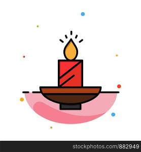 Candle, Christmas, Diwali, Easter, Lamp, Light, Wax Abstract Flat Color Icon Template