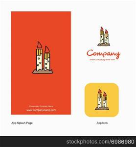 Candle Company Logo App Icon and Splash Page Design. Creative Business App Design Elements