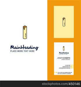 Candle Creative Logo and business card. vertical Design Vector