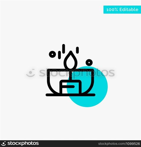 Candle, Dark, Light, Lighter, Shine turquoise highlight circle point Vector icon