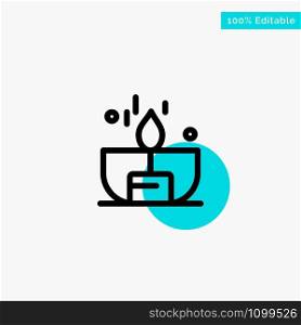 Candle, Dark, Light, Lighter, Shine turquoise highlight circle point Vector icon