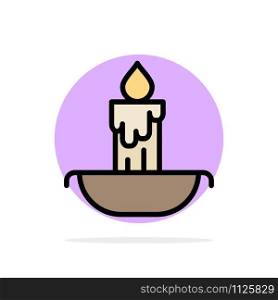 Candle, Fire, Easter, Holiday Abstract Circle Background Flat color Icon