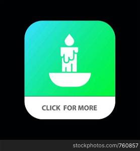 Candle, Fire, Easter, Holiday Mobile App Button. Android and IOS Glyph Version