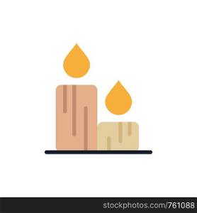 Candle, Fire, Easter, Nature Flat Color Icon. Vector icon banner Template