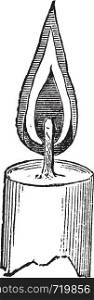 Candle Flame, vintage engraved illustration. Trousset encyclopedia (1886 - 1891).