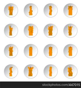 Candle forms icons set in flat style isolated vector icons set illustration. Candle forms icons set in flat style