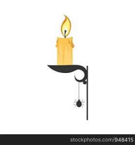 Candle hand drawn design, illustration, vector on white background.