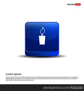Candle Icon - 3d Blue Button.