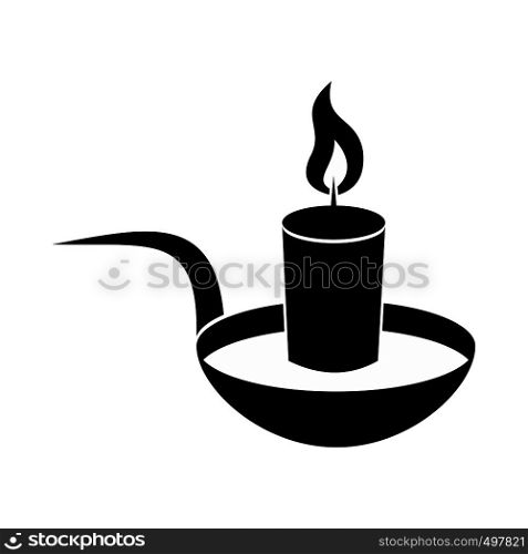Candle icon. Black simple style on white. Candle icon black