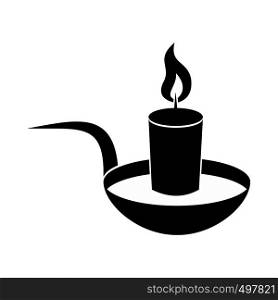 Candle icon. Black simple style on white. Candle icon black
