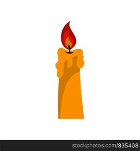 Candle icon. Flat illustration of candle vector icon for web isolated on white. Candle icon, flat style
