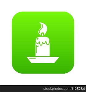 Candle icon green vector isolated on white background. Candle icon green vector