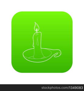 Candle icon green vector isolated on white background. Candle icon green vector