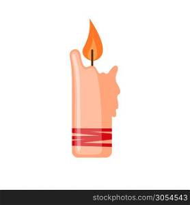 Candle icon in flat style isolated on white background. Vector illustration.. Candle icon in flat style.