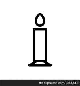 Candle icon line isolated on white background. Black flat thin icon on modern outline style. Linear symbol and editable stroke. Simple and pixel perfect stroke vector illustration
