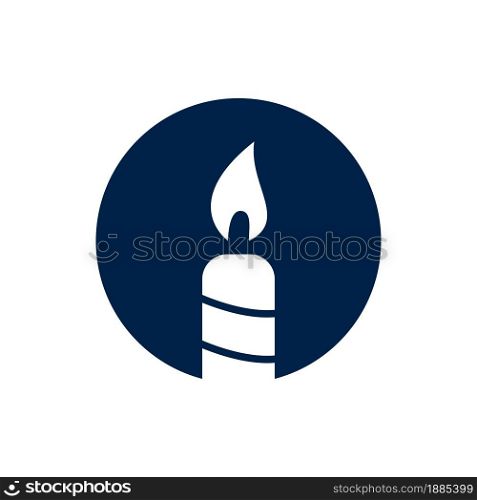 Candle icon logo template isolated on white background.