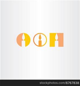 candle icon vector sign set symbol