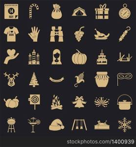 Candle icons set. Simple style of 36 candle vector icons for web for any design. Candle icons set, simple style