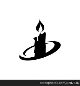 Candle Light Flame Logo Design Illustration