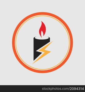 Candle light logo illustration design template