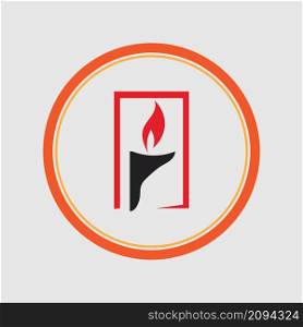 Candle light logo illustration design template