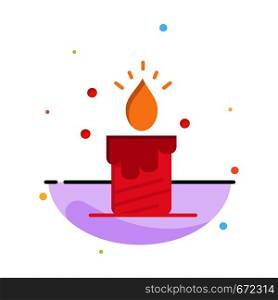 Candle, Light, Wedding, Love Abstract Flat Color Icon Template