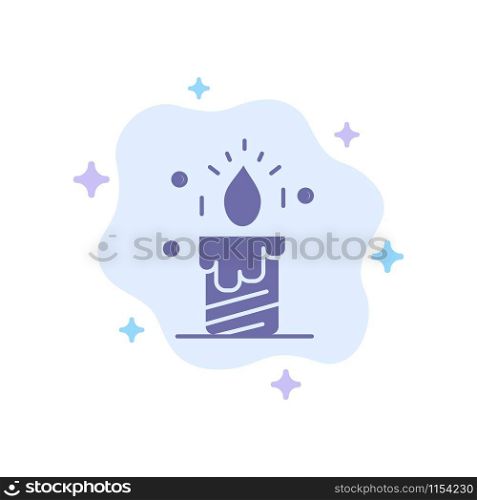 Candle, Light, Wedding, Love Blue Icon on Abstract Cloud Background