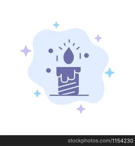 Candle, Light, Wedding, Love Blue Icon on Abstract Cloud Background