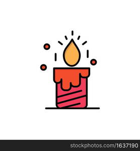 Candle, Light, Wedding, Love Flat Color Icon. Vector icon banner Template