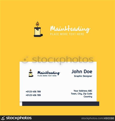 Candle logo Design with business card template. Elegant corporate identity. - Vector